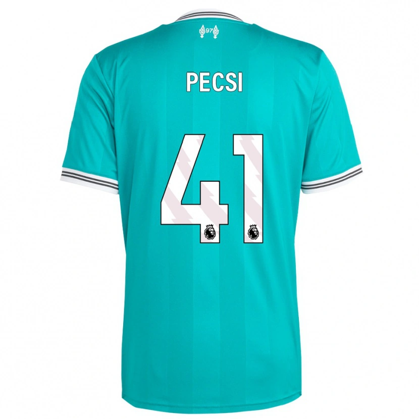 Danxen Hombre Camiseta Ármin Pécsi #41 Verde Blanco Equipación Tercera 2025/26 La Camisa
