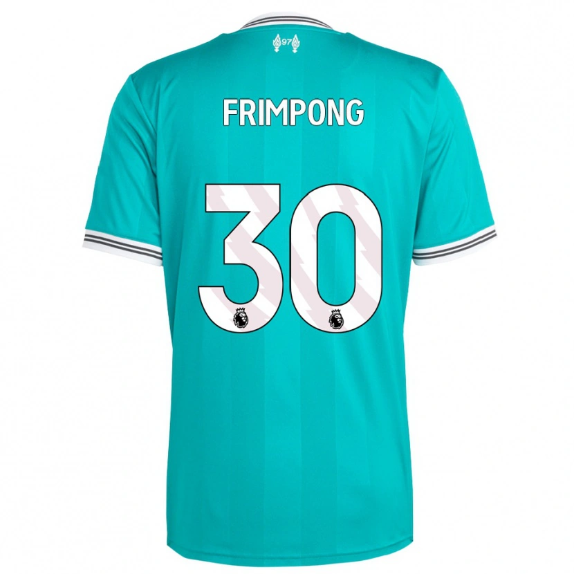 Danxen Hombre Camiseta Jeremie Frimpong #30 Verde Blanco Equipación Tercera 2025/26 La Camisa