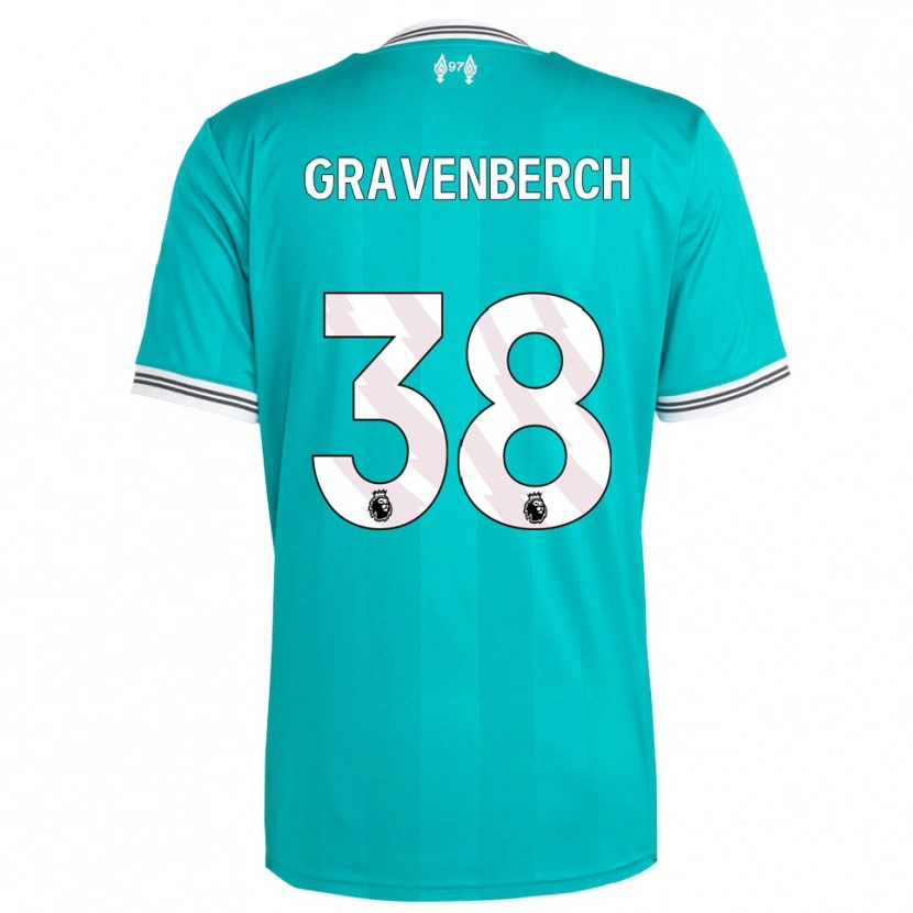 Danxen Hombre Camiseta Ryan Gravenberch #38 Verde Blanco Equipación Tercera 2025/26 La Camisa