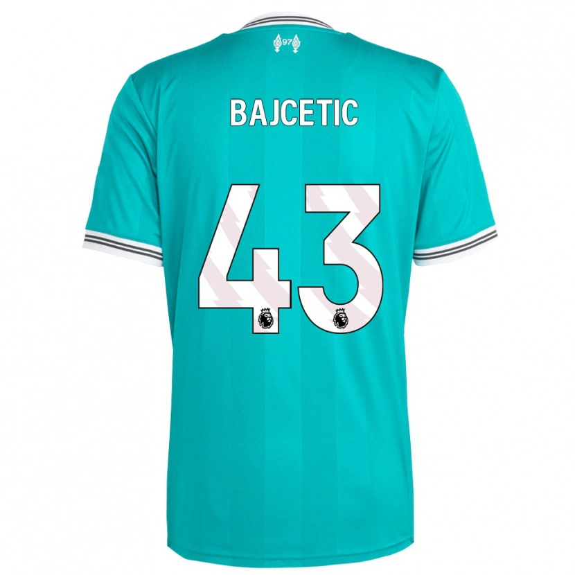 Danxen Hombre Camiseta Stefan Bajcetic #43 Verde Blanco Equipación Tercera 2025/26 La Camisa