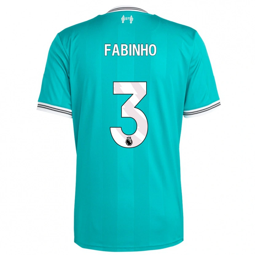 Danxen Hombre Camiseta Fabinho #3 Verde Blanco Equipación Tercera 2025/26 La Camisa