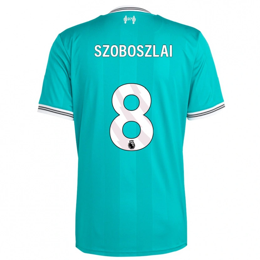 Danxen Hombre Camiseta Dominik Szoboszlai #8 Verde Blanco Equipación Tercera 2025/26 La Camisa