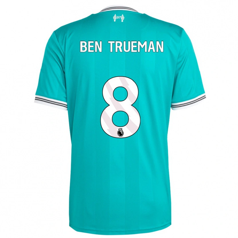 Danxen Hombre Camiseta Ben Trueman #8 Verde Blanco Equipación Tercera 2025/26 La Camisa