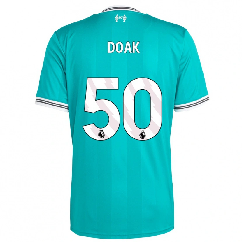Danxen Hombre Camiseta Ben Doak #50 Verde Blanco Equipación Tercera 2025/26 La Camisa
