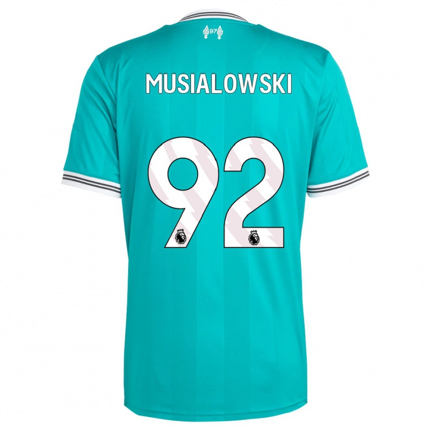 Danxen Hombre Camiseta Mateusz Musialowski #92 Verde Blanco Equipación Tercera 2025/26 La Camisa