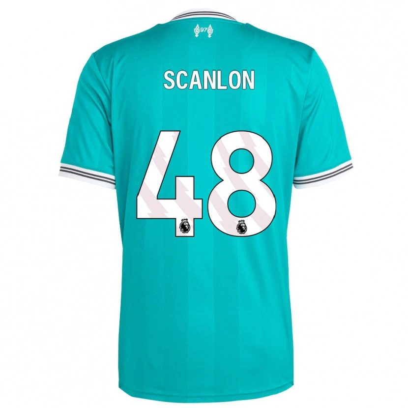 Danxen Hombre Camiseta Calum Scanlon #48 Verde Blanco Equipación Tercera 2025/26 La Camisa