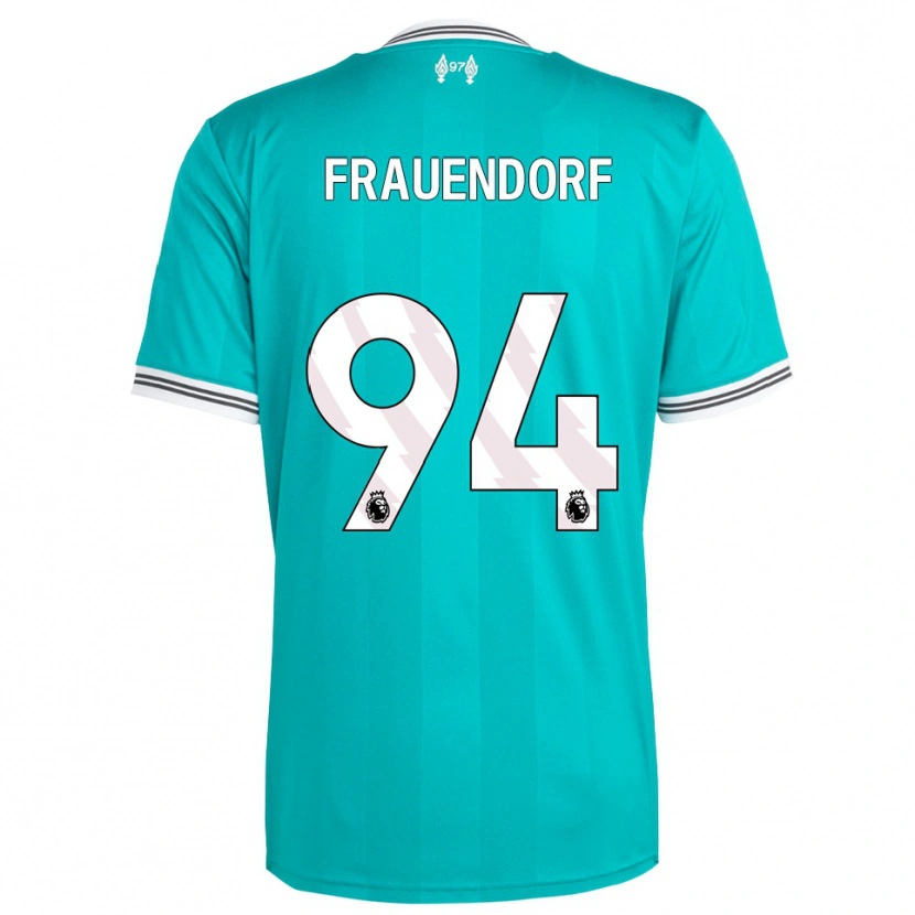 Danxen Hombre Camiseta Melkamu Frauendorf #94 Verde Blanco Equipación Tercera 2025/26 La Camisa