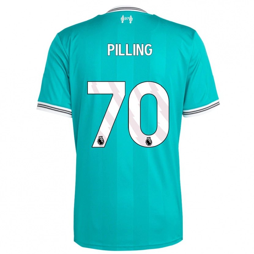 Danxen Hombre Camiseta Tommy Pilling #70 Verde Blanco Equipación Tercera 2025/26 La Camisa