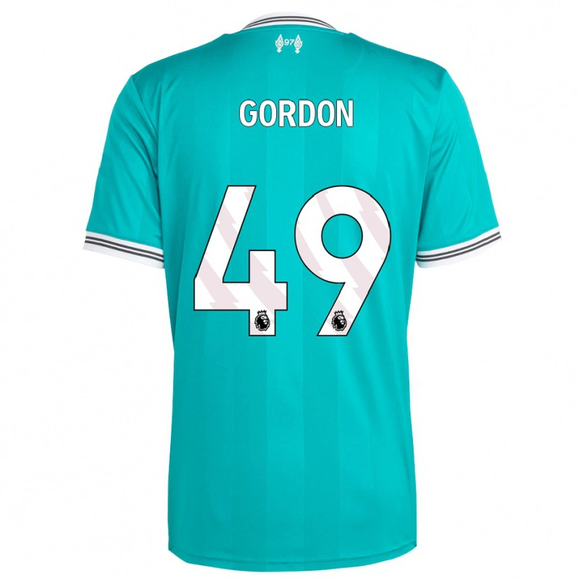 Danxen Hombre Camiseta Kaide Gordon #49 Verde Blanco Equipación Tercera 2025/26 La Camisa