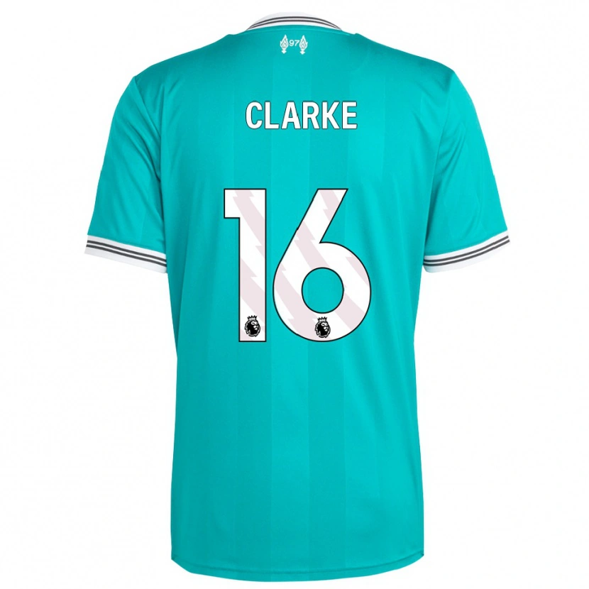 Danxen Hombre Camiseta Lucas Clarke #16 Verde Blanco Equipación Tercera 2025/26 La Camisa