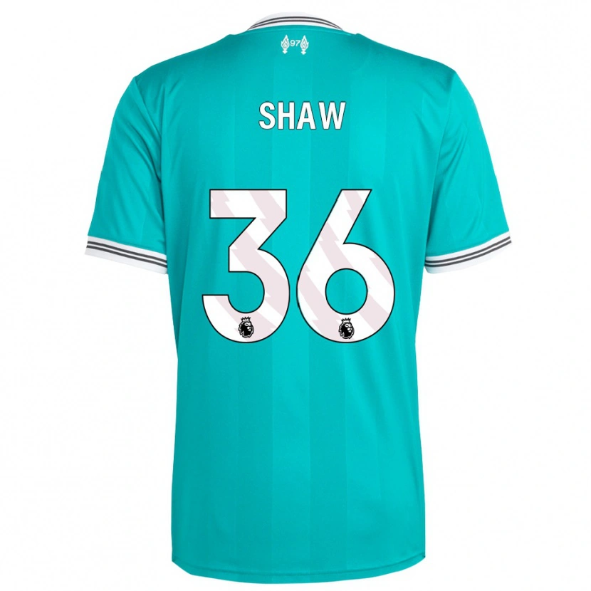 Danxen Hombre Camiseta Zara Shaw #36 Verde Blanco Equipación Tercera 2025/26 La Camisa