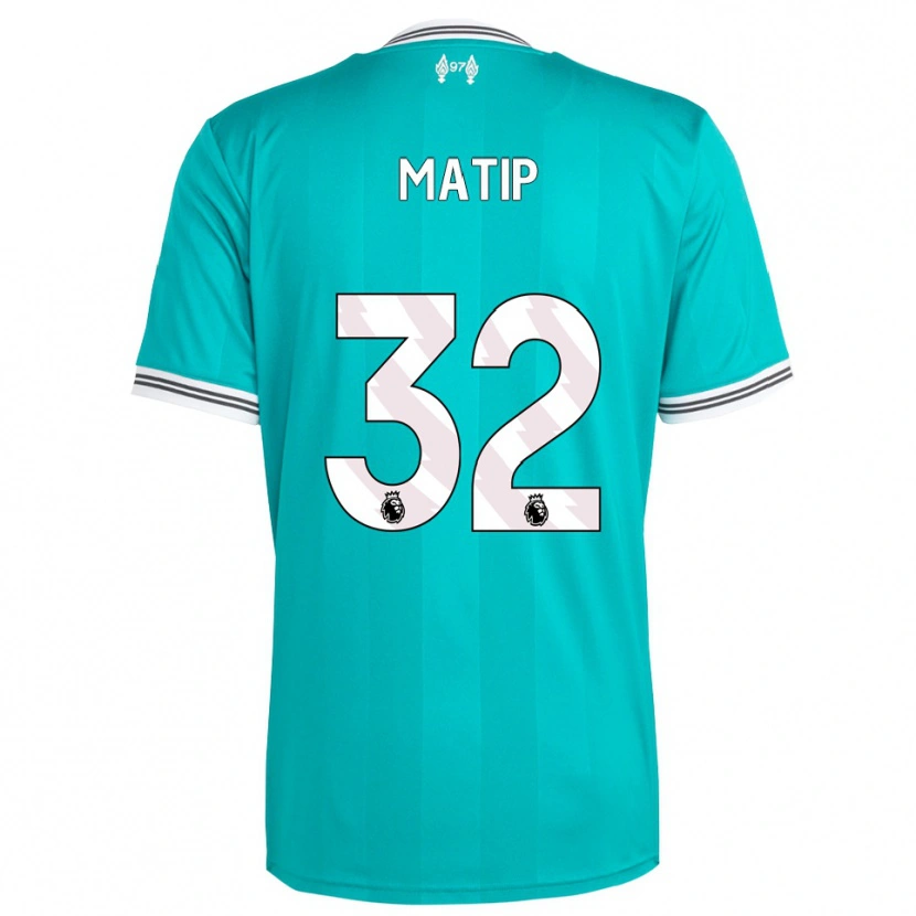 Danxen Hombre Camiseta Joel Matip #32 Verde Blanco Equipación Tercera 2025/26 La Camisa