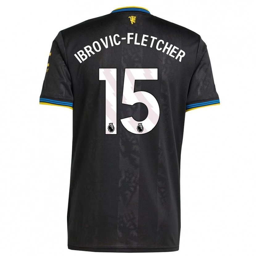 Danxen Hombre Camiseta Edward Ibrovic-Fletcher #15 Negro Amarillo Azul Equipación Tercera 2025/26 La Camisa