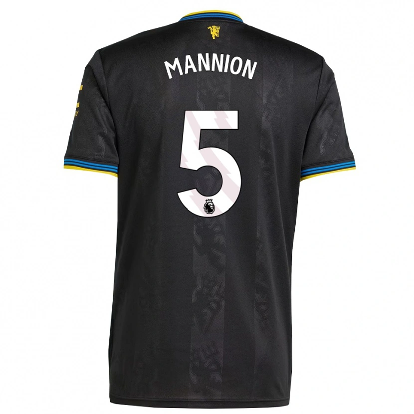 Danxen Hombre Camiseta Aoife Mannion #5 Negro Amarillo Azul Equipación Tercera 2025/26 La Camisa