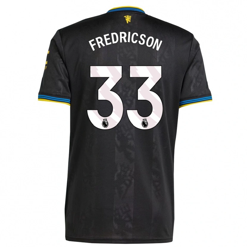 Danxen Hombre Camiseta Tyler Fredricson #33 Negro Amarillo Azul Equipación Tercera 2025/26 La Camisa