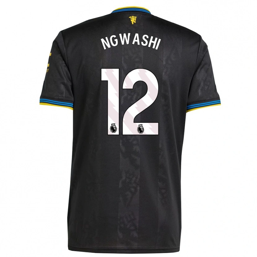 Danxen Hombre Camiseta Jayden Ngwashi #12 Negro Amarillo Azul Equipación Tercera 2025/26 La Camisa