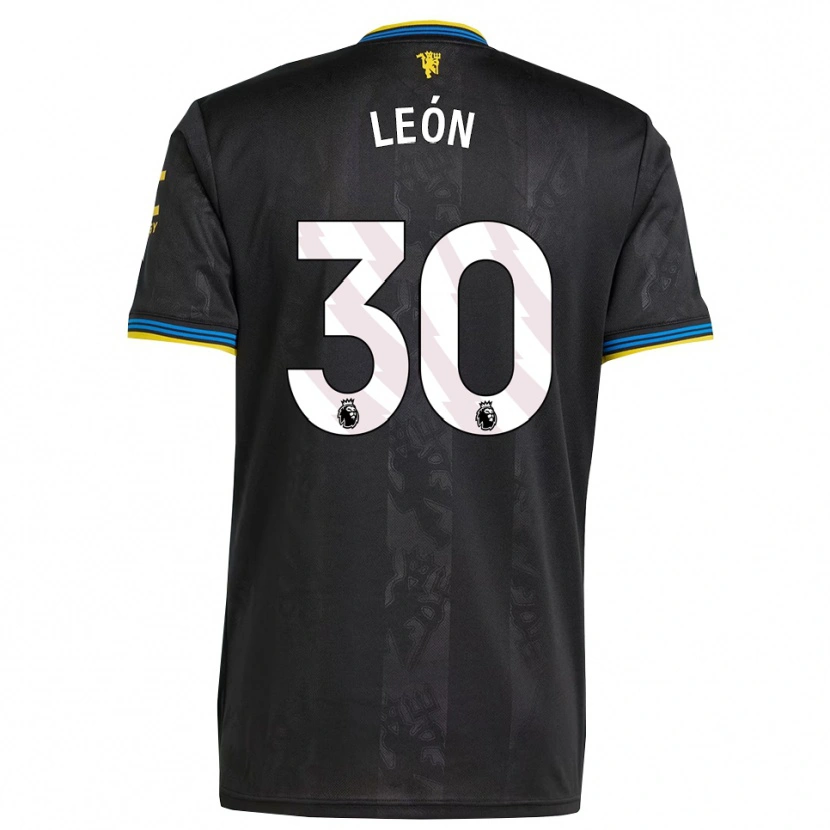 Danxen Hombre Camiseta Diego León #30 Negro Amarillo Azul Equipación Tercera 2025/26 La Camisa