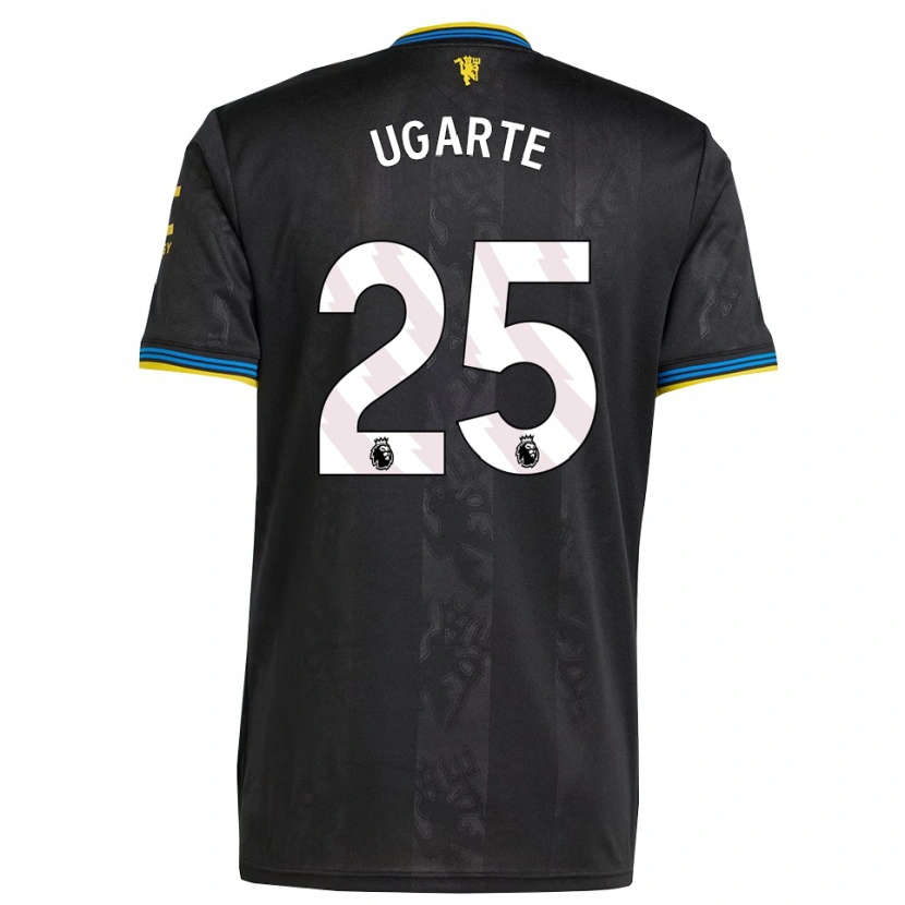Danxen Hombre Camiseta Manuel Ugarte #25 Negro Amarillo Azul Equipación Tercera 2025/26 La Camisa