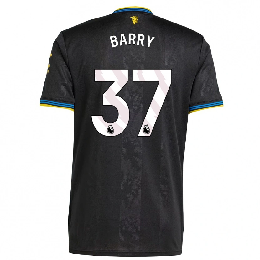 Danxen Hombre Camiseta Keira Barry #37 Negro Amarillo Azul Equipación Tercera 2025/26 La Camisa