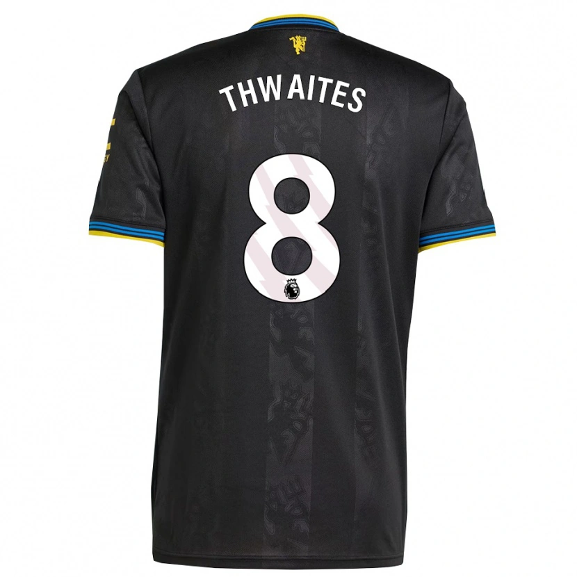 Danxen Hombre Camiseta Jim Thwaites #8 Negro Amarillo Azul Equipación Tercera 2025/26 La Camisa
