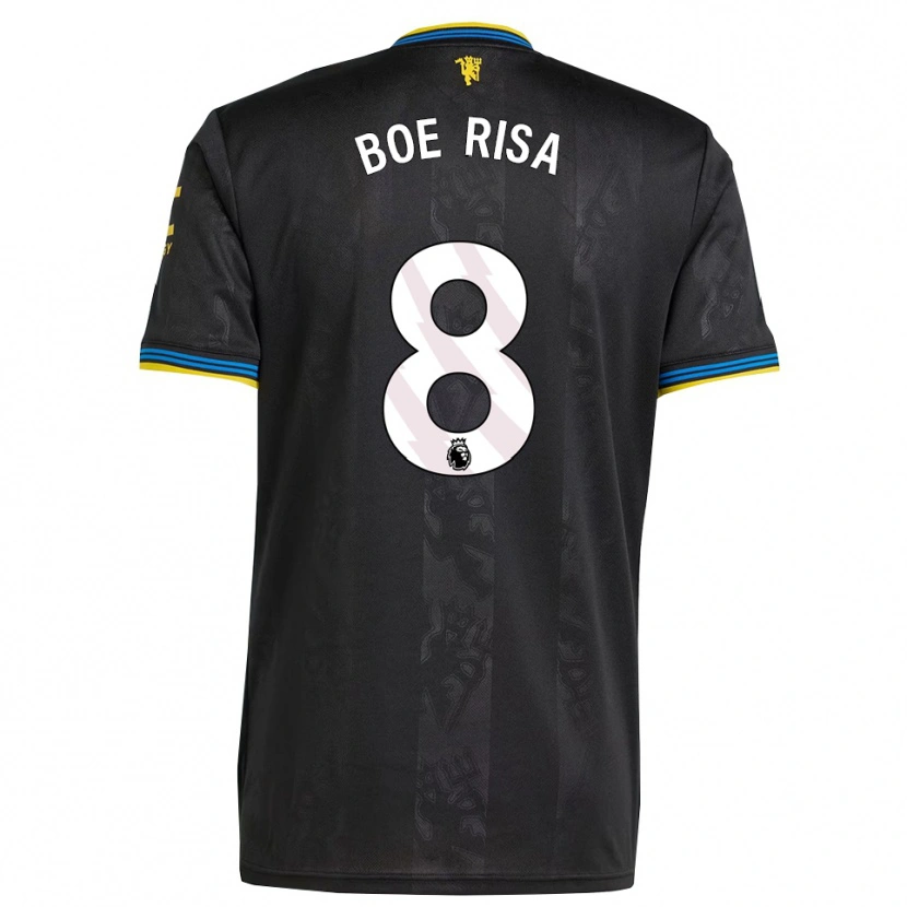 Danxen Hombre Camiseta Vilde Boe Risa #8 Negro Amarillo Azul Equipación Tercera 2025/26 La Camisa