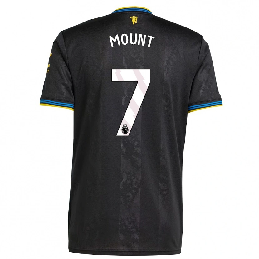 Danxen Hombre Camiseta Mason Mount #7 Negro Amarillo Azul Equipación Tercera 2025/26 La Camisa