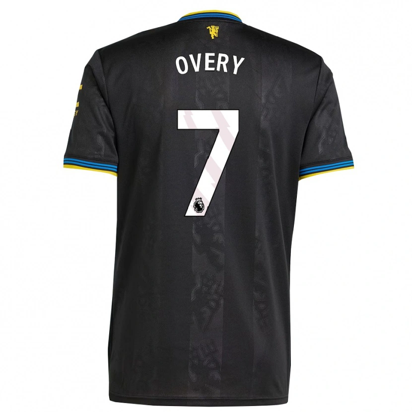 Danxen Hombre Camiseta James Overy #7 Negro Amarillo Azul Equipación Tercera 2025/26 La Camisa