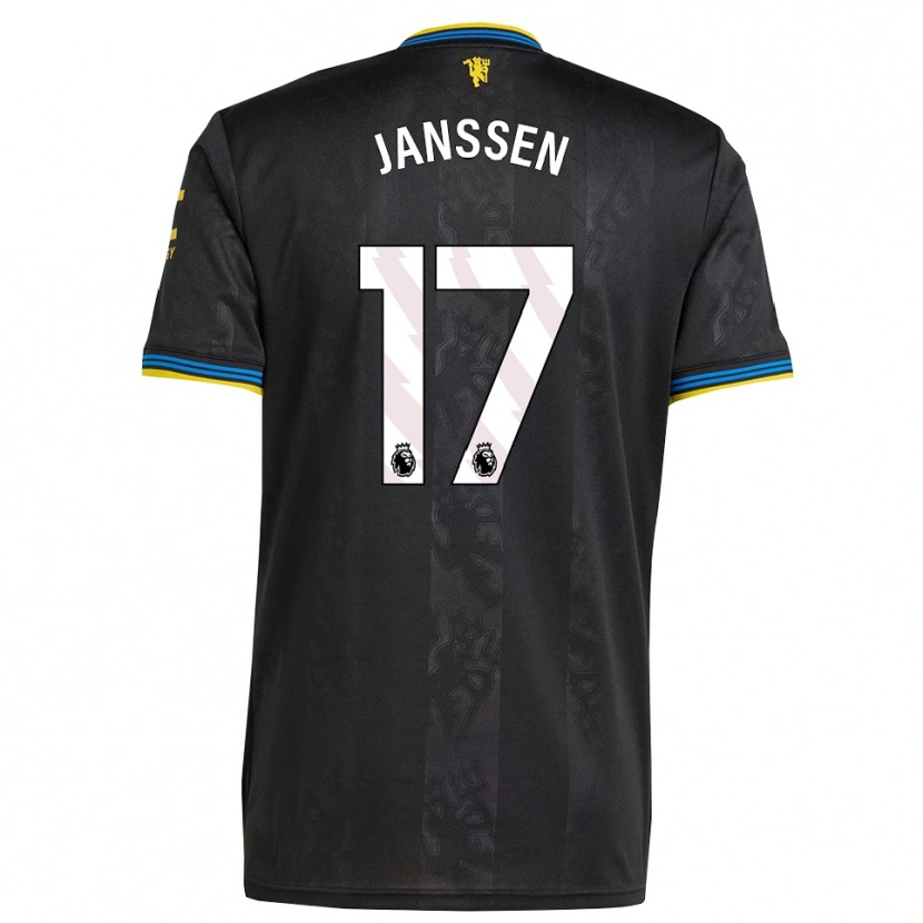 Danxen Hombre Camiseta Dominique Janssen #17 Negro Amarillo Azul Equipación Tercera 2025/26 La Camisa
