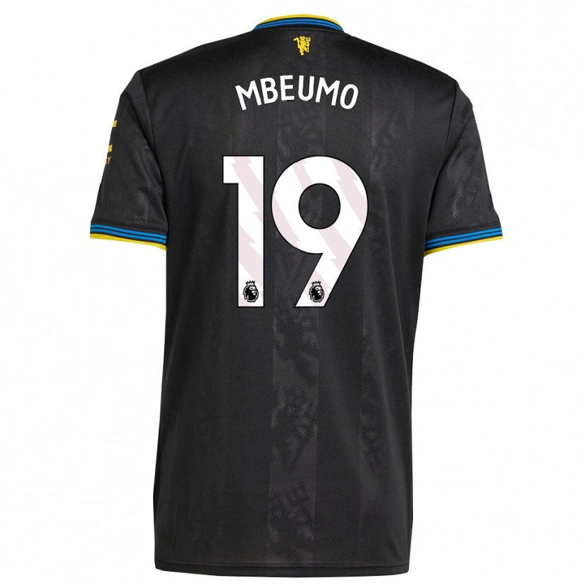 Danxen Hombre Camiseta Bryan Mbeumo #19 Negro Amarillo Azul Equipación Tercera 2025/26 La Camisa