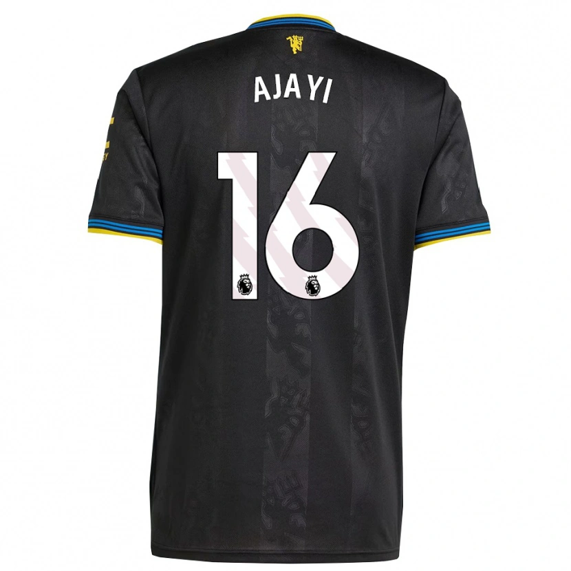 Danxen Hombre Camiseta Noah Ajayi #16 Negro Amarillo Azul Equipación Tercera 2025/26 La Camisa