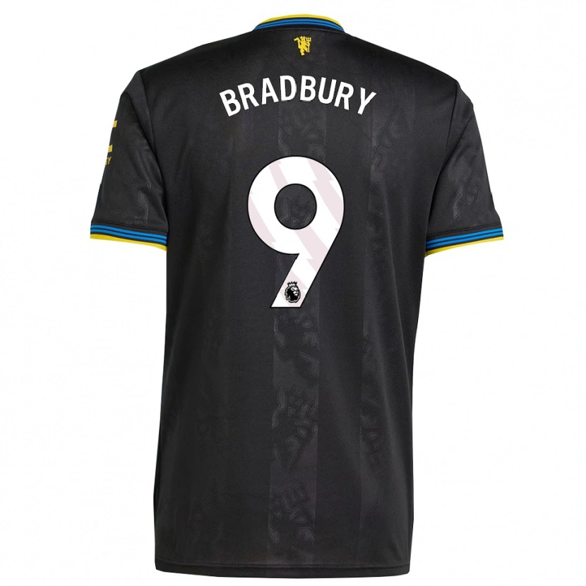 Danxen Hombre Camiseta Louie Bradbury #9 Negro Amarillo Azul Equipación Tercera 2025/26 La Camisa