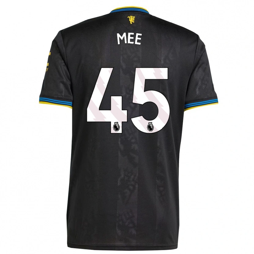 Danxen Hombre Camiseta Dermot Mee #45 Negro Amarillo Azul Equipación Tercera 2025/26 La Camisa