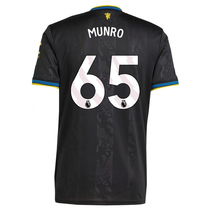 Danxen Hombre Camiseta Reece Munro #65 Negro Amarillo Azul Equipación Tercera 2025/26 La Camisa