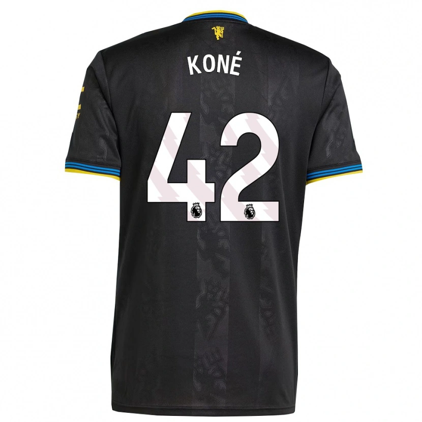 Danxen Hombre Camiseta Sékou Koné #42 Negro Amarillo Azul Equipación Tercera 2025/26 La Camisa