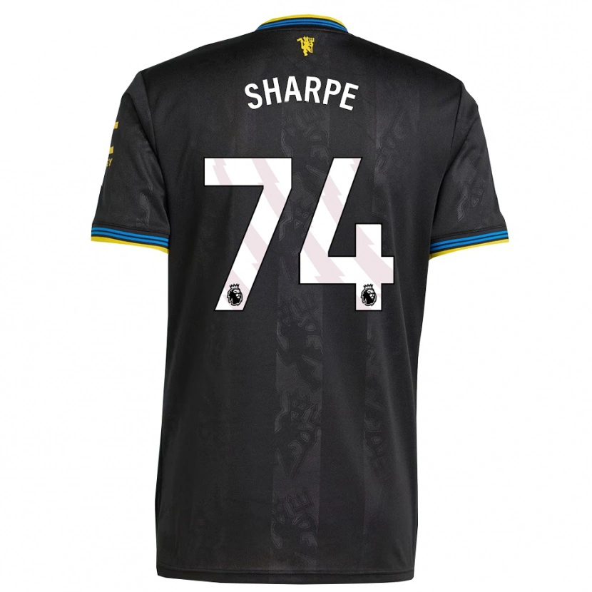 Danxen Hombre Camiseta Malachi Sharpe #74 Negro Amarillo Azul Equipación Tercera 2025/26 La Camisa