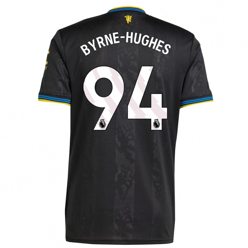 Danxen Hombre Camiseta Cameron Byrne-Hughes #94 Negro Amarillo Azul Equipación Tercera 2025/26 La Camisa