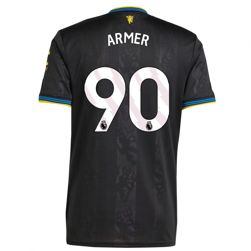 Danxen Hombre Camiseta Daniel Armer #90 Negro Amarillo Azul Equipación Tercera 2025/26 La Camisa