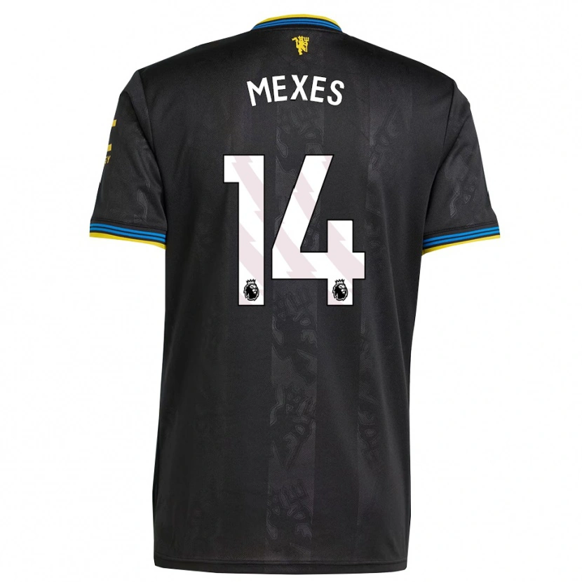 Danxen Hombre Camiseta Silva Mexes #14 Negro Amarillo Azul Equipación Tercera 2025/26 La Camisa