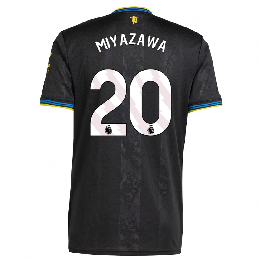 Danxen Hombre Camiseta Hinata Miyazawa #20 Negro Amarillo Azul Equipación Tercera 2025/26 La Camisa