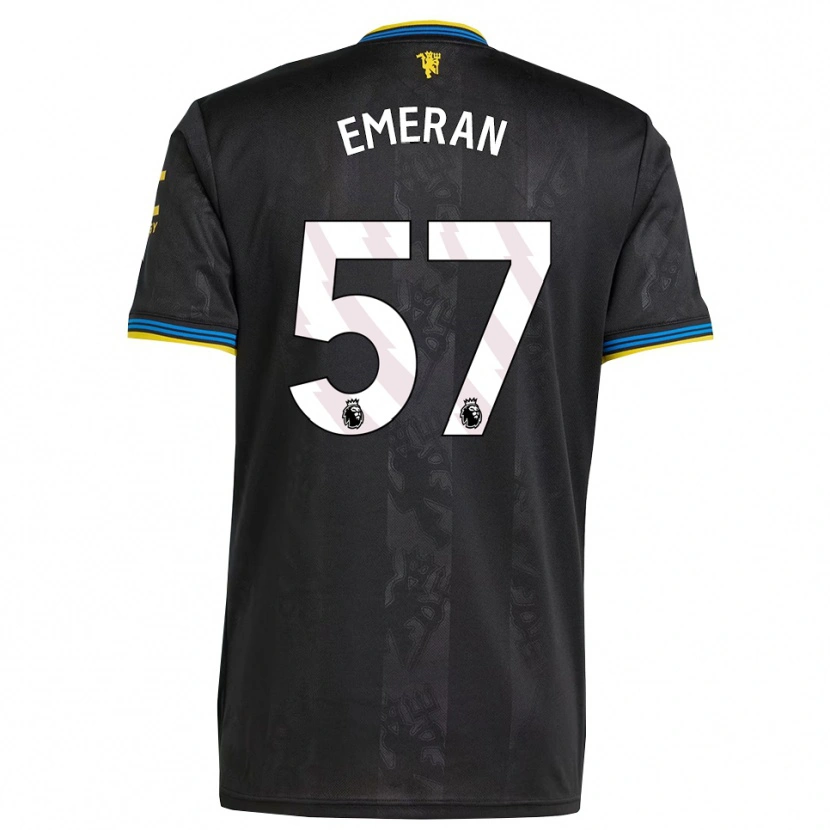 Danxen Hombre Camiseta Noam Emeran #57 Negro Amarillo Azul Equipación Tercera 2025/26 La Camisa