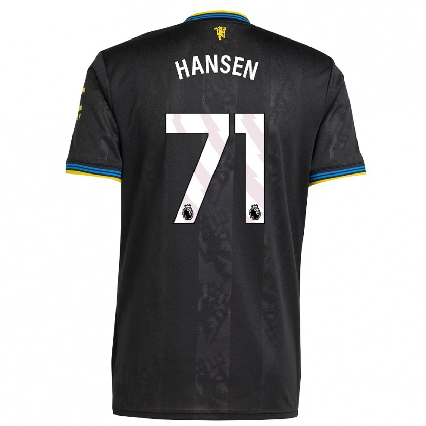 Danxen Hombre Camiseta Isak Hansen-Aaroen #71 Negro Amarillo Azul Equipación Tercera 2025/26 La Camisa