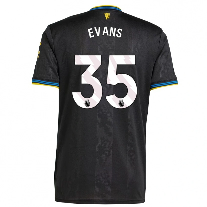 Danxen Hombre Camiseta Jonny Evans #35 Negro Amarillo Azul Equipación Tercera 2025/26 La Camisa