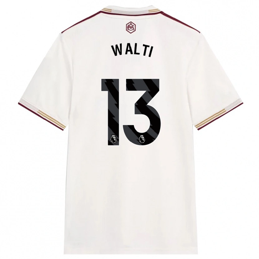 Danxen Hombre Camiseta Lia Walti #13 Blanco Roto Borgoña Equipación Tercera 2025/26 La Camisa