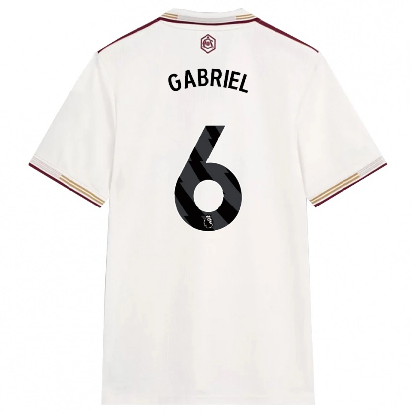 Danxen Hombre Camiseta Gabriel Magalhães #6 Blanco Roto Borgoña Equipación Tercera 2025/26 La Camisa