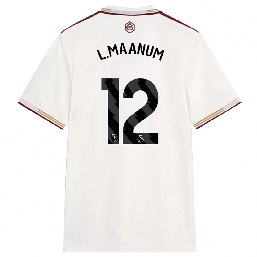 Danxen Hombre Camiseta Frida Maanum #12 Blanco Roto Borgoña Equipación Tercera 2025/26 La Camisa
