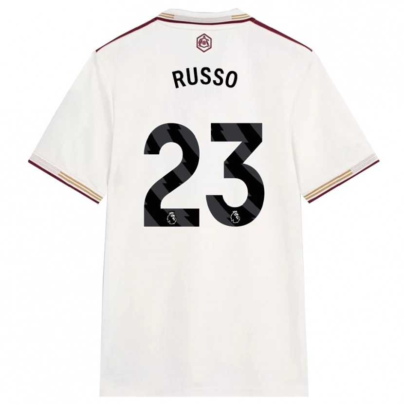 Danxen Hombre Camiseta Alessia Russo #23 Blanco Roto Borgoña Equipación Tercera 2025/26 La Camisa