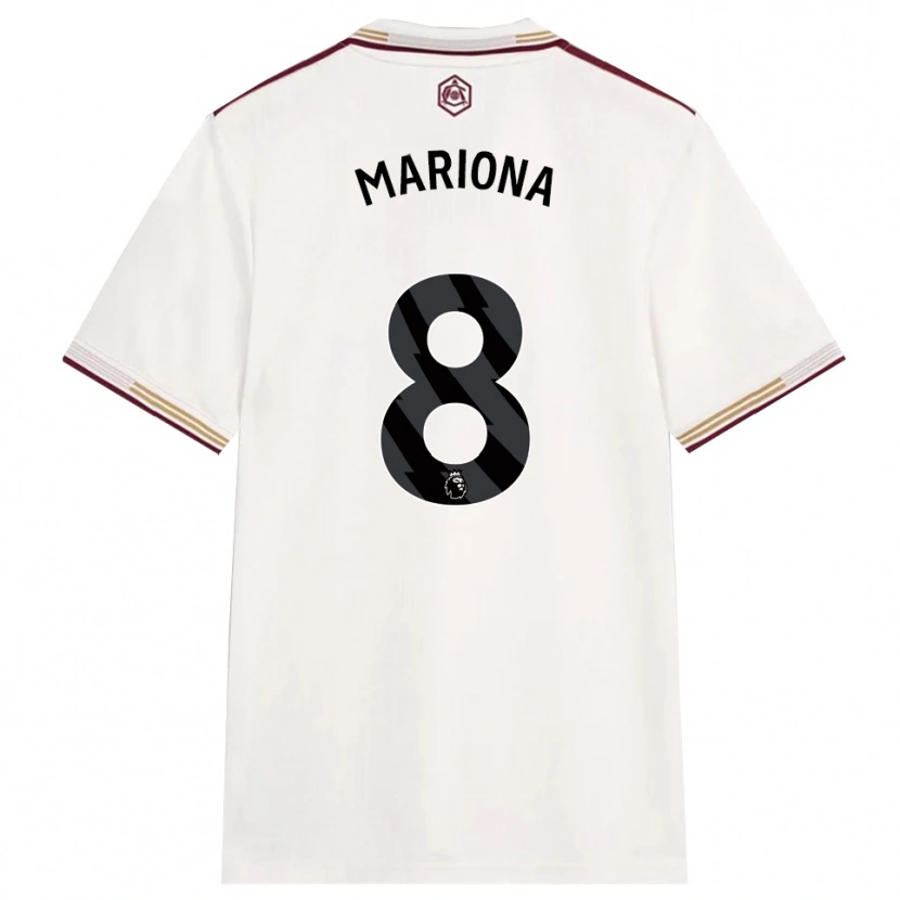 Danxen Hombre Camiseta Mariona Caldentey #8 Blanco Roto Borgoña Equipación Tercera 2025/26 La Camisa