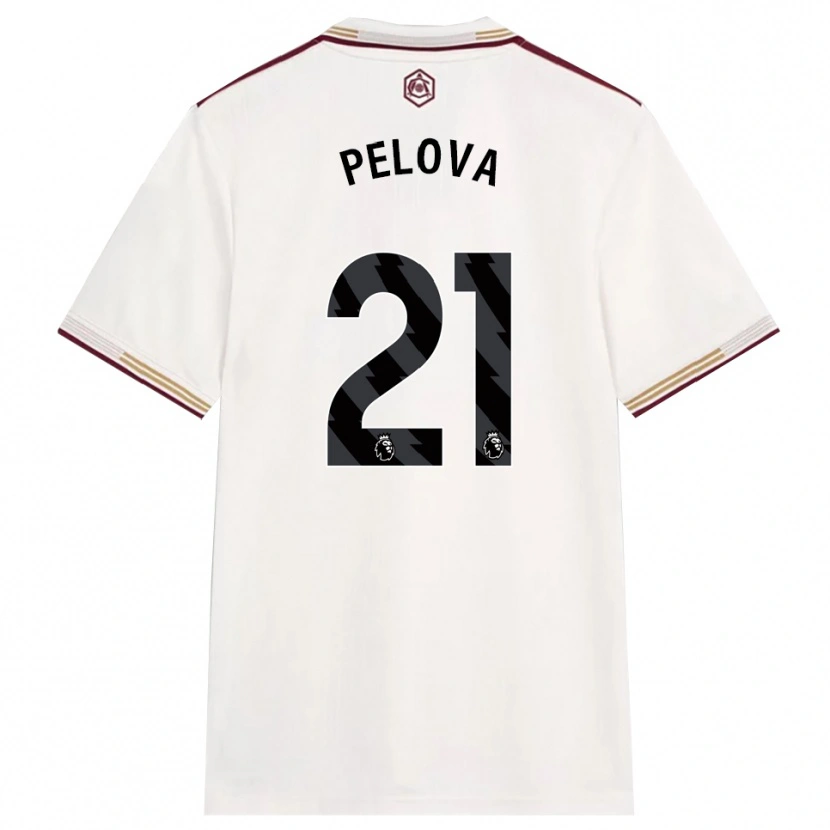 Danxen Hombre Camiseta Victoria Pelova #21 Blanco Roto Borgoña Equipación Tercera 2025/26 La Camisa