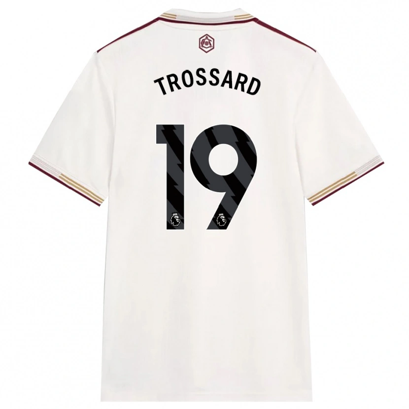 Danxen Hombre Camiseta Leandro Trossard #19 Blanco Roto Borgoña Equipación Tercera 2025/26 La Camisa