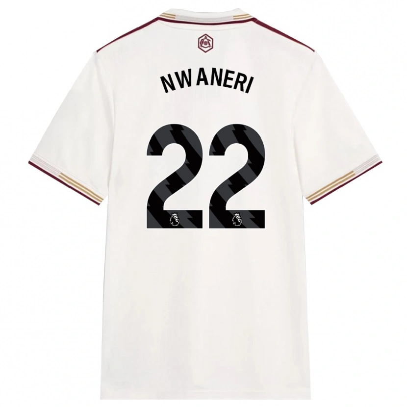 Danxen Hombre Camiseta Ethan Nwaneri #22 Blanco Roto Borgoña Equipación Tercera 2025/26 La Camisa